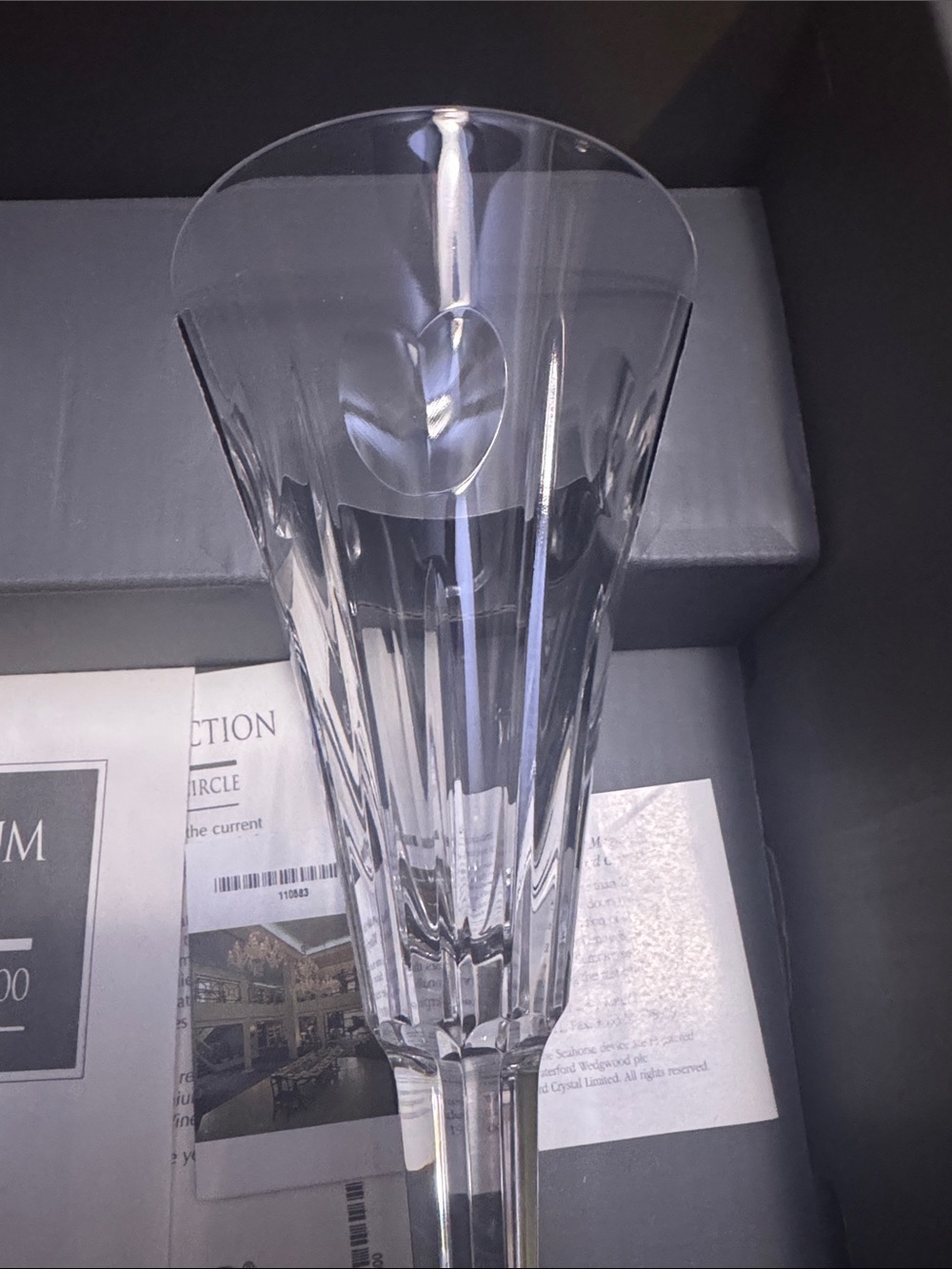 Set of 2 Waterford Crystal Clear Faceted Champagne Flutes millennium collection. - Picture 2 of 4
